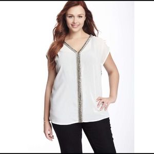 Dex Embellished Cap Sleeve Blouse