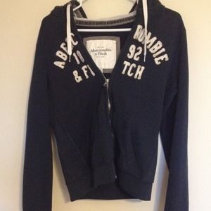 Navy blue amercrombie and fitch zip up hoodie