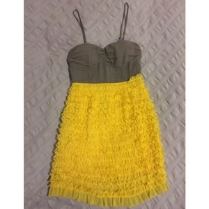 Grey and yellow cocktail dress