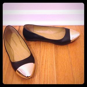 Gold Toe Ballet Flats