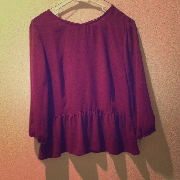Dark red sheer shirt