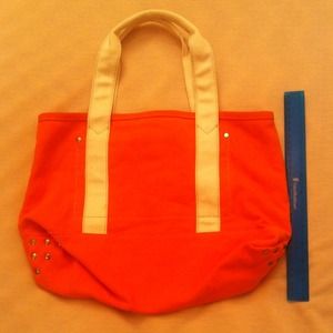 J. Crew Orange Canvas Tote