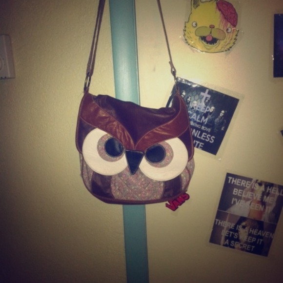 Floral owl purse