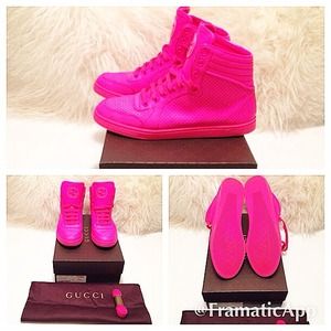GUCCI neon pink coda sneaker size 38