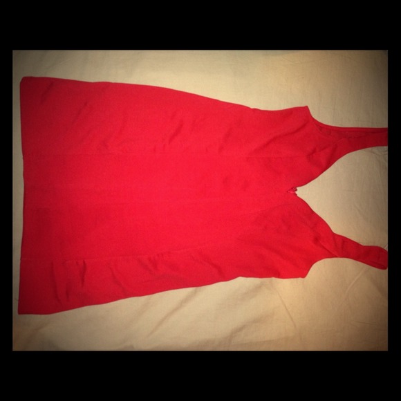 Red mini dress