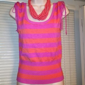 Pink + Orange Stripe Top