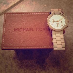 White and gold Michael Kors watch