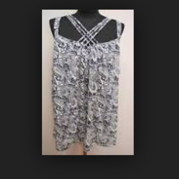 Avenue BLUE & White strappy Top