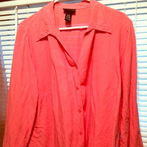 Coral button up shirt