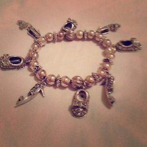 Silver shoe charm bracelet