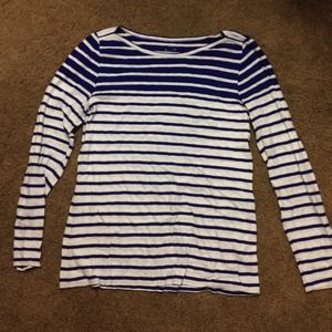 J. CREW Blue and white stripped shirt