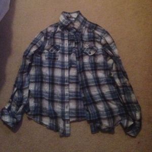 Flannel top.