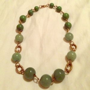 Green and gold ball necklace