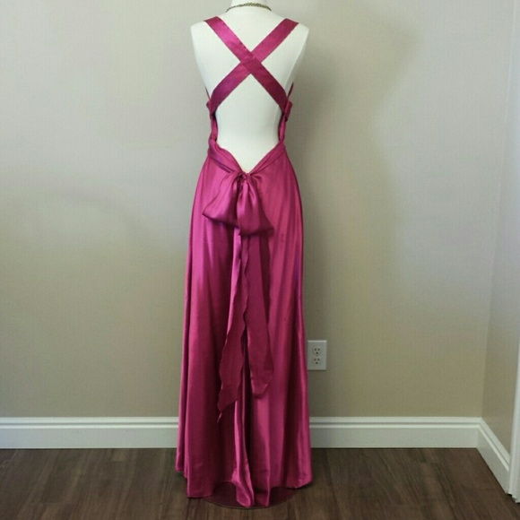 Raspberry pink long formal/prom/evening gown - Picture 4 of 4
