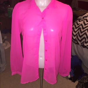 Neon pink blouse
