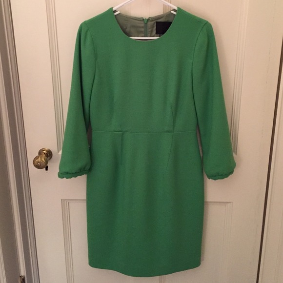 Bright green work dress