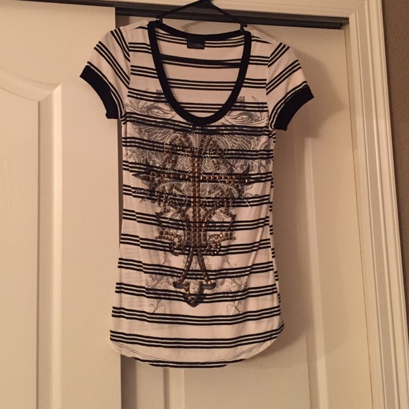 **SOLD** Blingy Striped Shirt