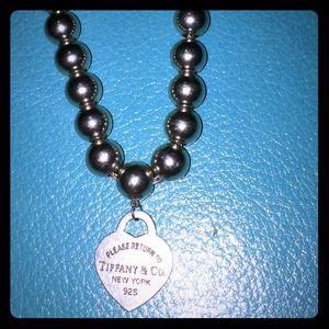 Sterling Silver Bead Tiffany Heart Bracelet