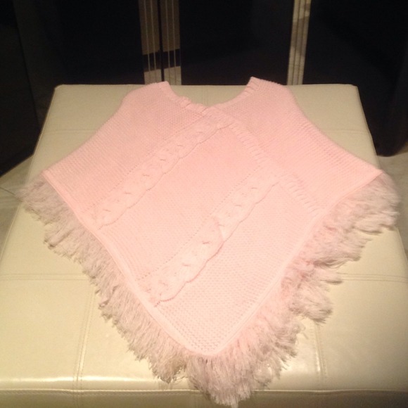 Pink knitted poncho