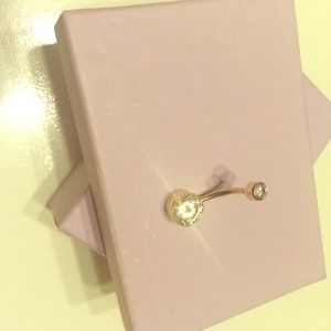 Real gold plated  belly button ring