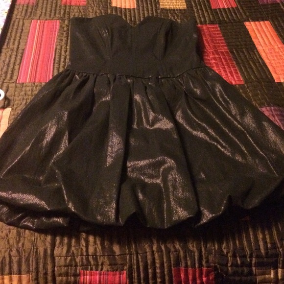 Betsey Johnson Metallic Black Strapless Dress (M-L