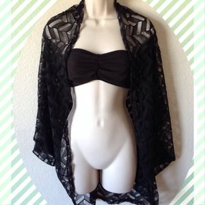 🚫SOLD🚫Sheer black cardigan / shall -- NWOT!