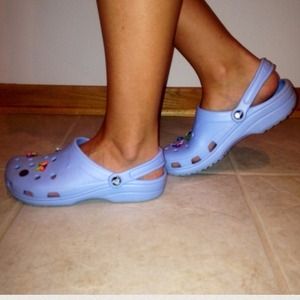 Classic crocs in baby blue