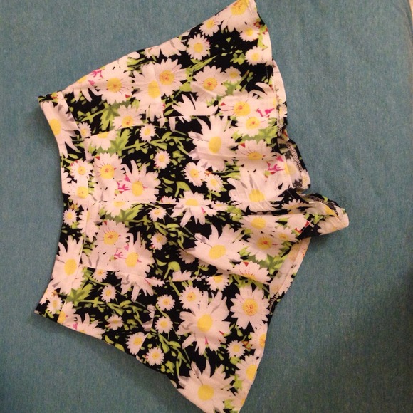 Daisy flower shorts.. Looks like skirt when worn.