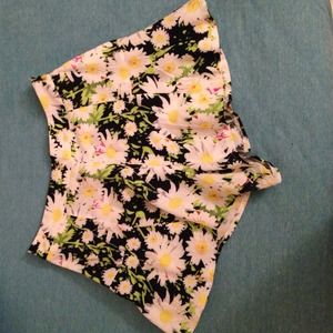 Daisy flower shorts.. Looks like skirt when worn.