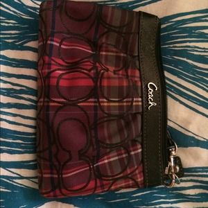 Plaid Coach Wristlet