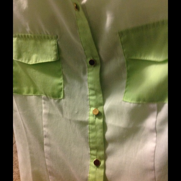TCEC Green/White Button Up - Picture 4 of 4