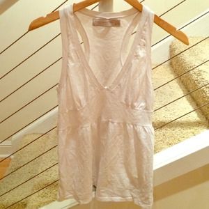 Zara White V neck Tank