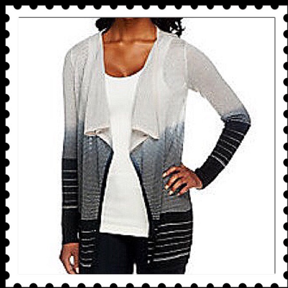 Attitudes by Renee Sweaters - Dip Dyed Open Front Cardigan Sweater