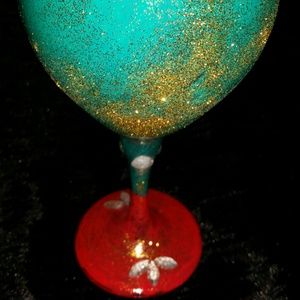 Custom painted wine glass