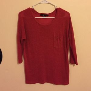 Red mid sleeve top