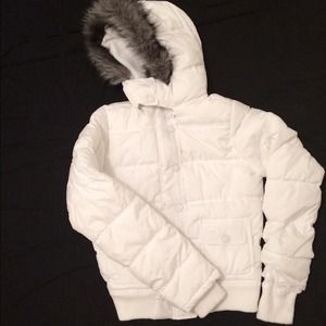 Aeropostale Puffer Coat with Faux Fur Trim
