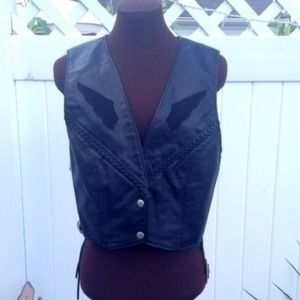 Protech leather biker vest