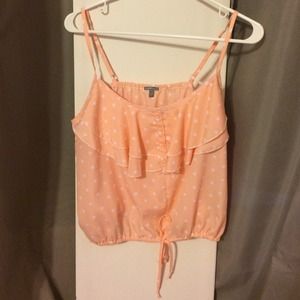 Pink and white polka dot tank top