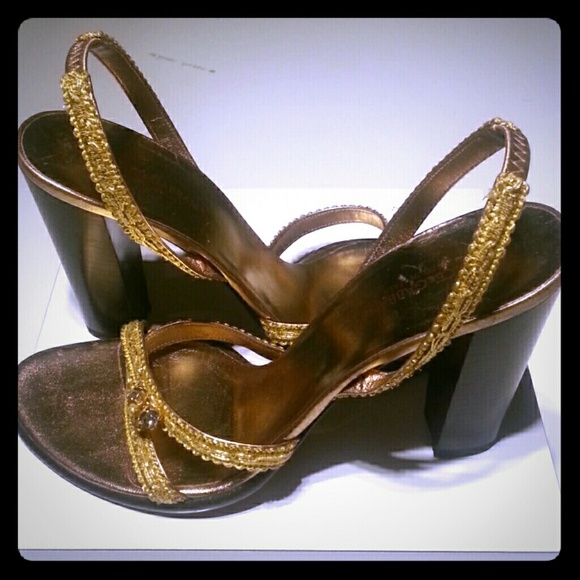 Dolce & Gabbana gold & crystal slings - Picture 3 of 5