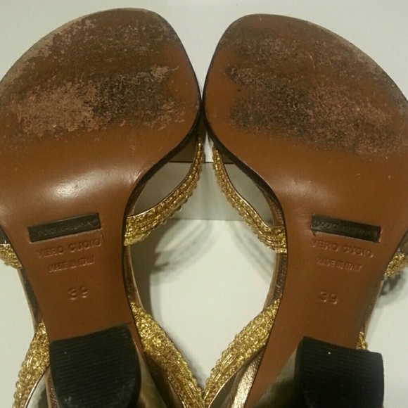 Dolce & Gabbana gold & crystal slings - Picture 5 of 5