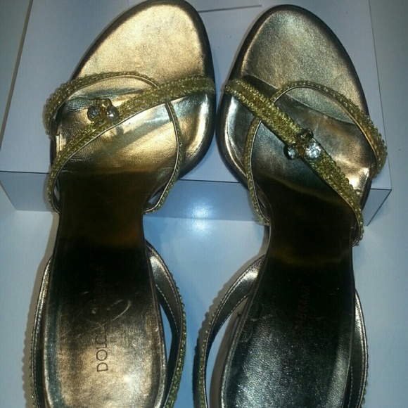 Dolce & Gabbana gold & crystal slings - Picture 2 of 5