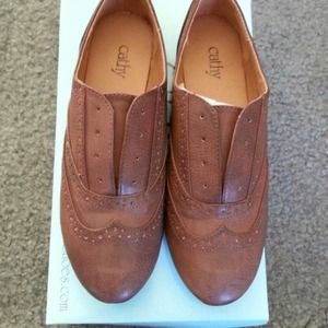 Brown slip-on oxfords