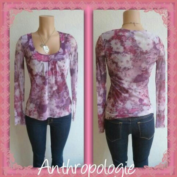 *HOLD*ANTHROPOLOGIE DAISY & CLOVER PRINT NYLON TOP