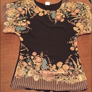 Vintage Free People Floral Chain Lace Top
