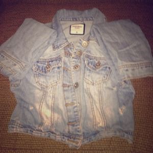 Distressed jean jacket