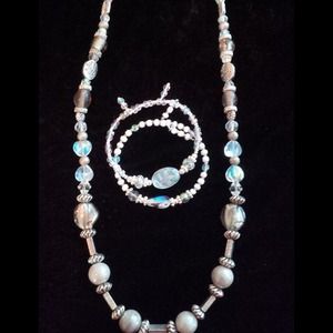 💖 Smokey Grey Inspired Necklace, Love handmade