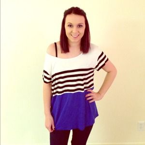 Striped slouchy tee