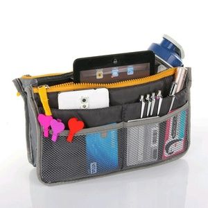 HOLD Grey purse organizer insert change handbag