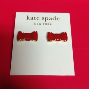 NWT Kate Spade Red Bow Earrings