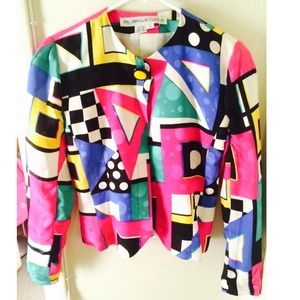 Vintage Silk Printed Blazer